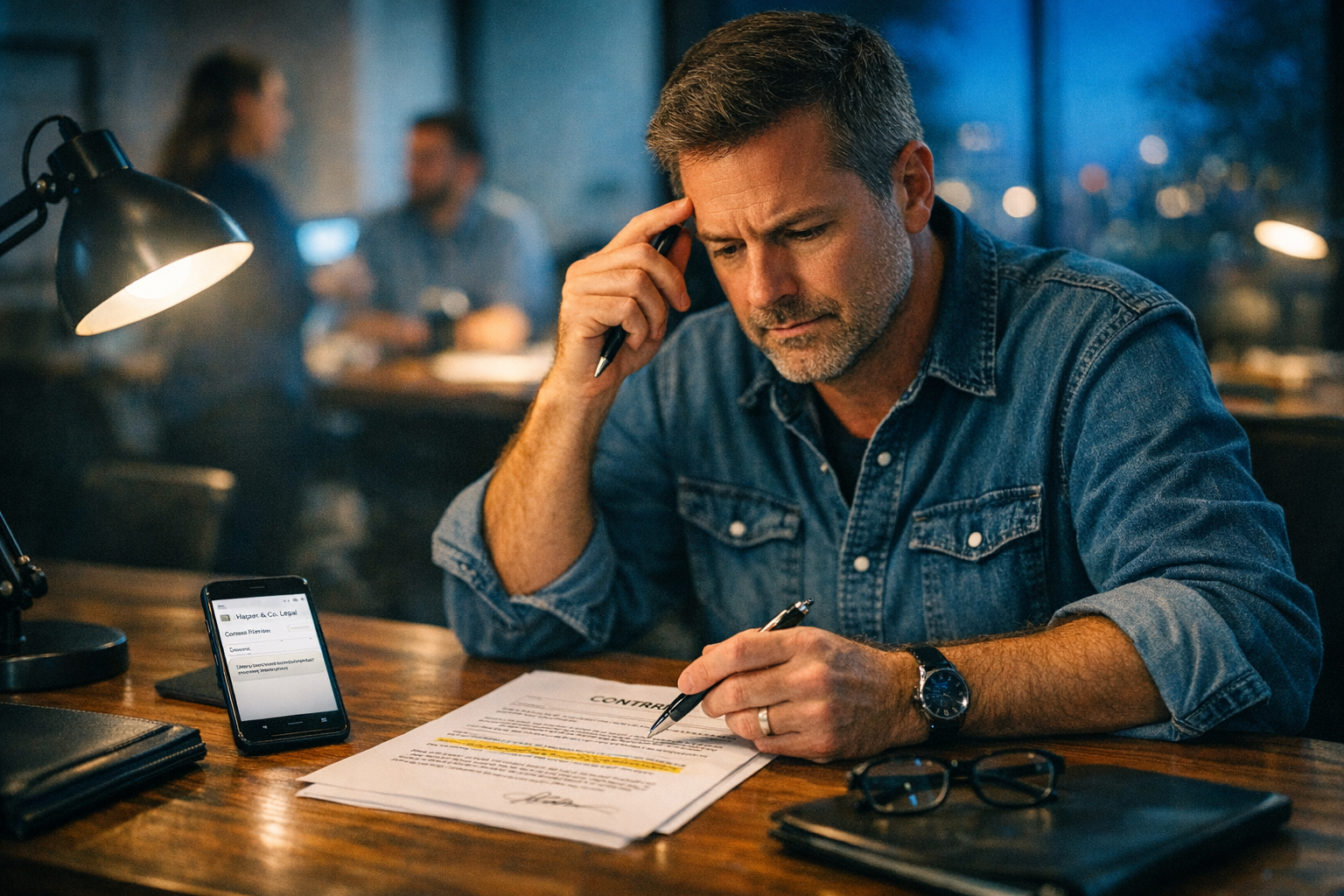 Contract onderhandeling met juridisch adviseur