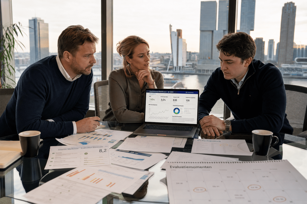 Hoe meet je het succes en de ROI van een ingehuurde marketeer via een detacheringsbureau marketing (KPI’s, rapportage en evaluatiemomenten)?